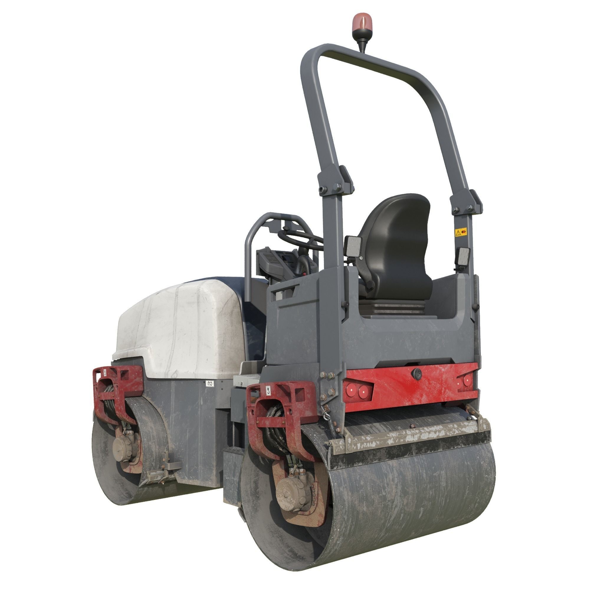 Tandem Road Roller Dynapac CC1200 VI - Game-Ready 3D Model - View 4