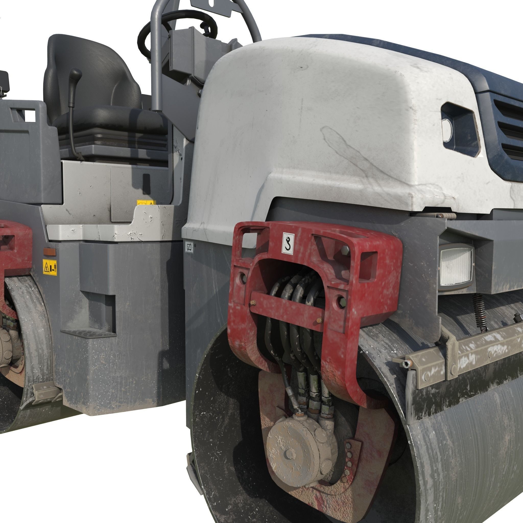 Tandem Road Roller Dynapac CC1200 VI - Game-Ready 3D Model - View 6