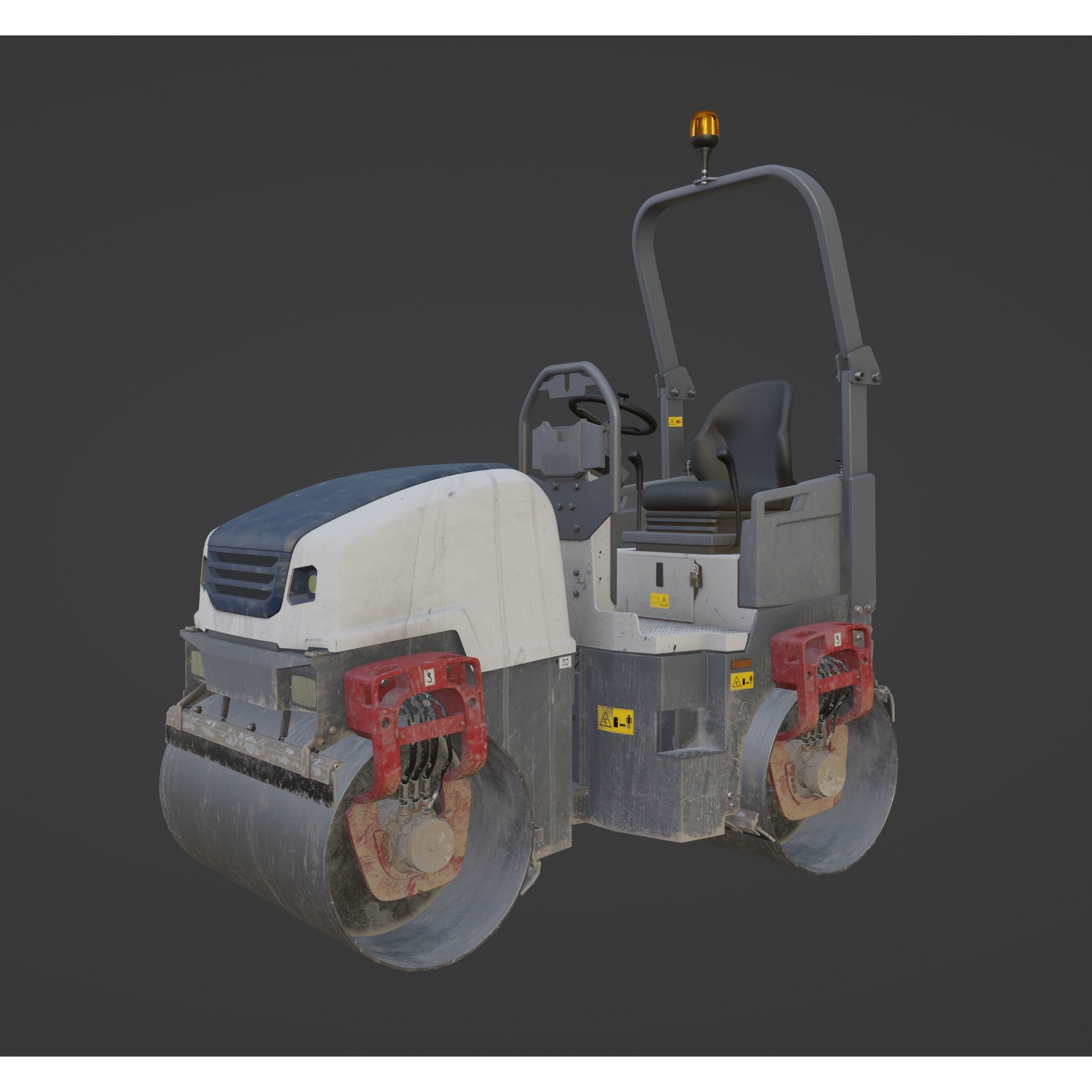 Tandem Road Roller Dynapac CC1200 VI - Game-Ready 3D Model - View 8