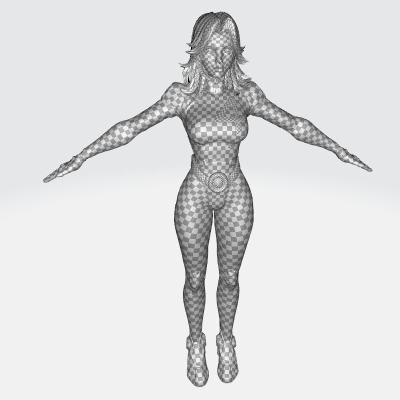 Invisible Woman 3D Model – Low Poly Rigged Character for Animation