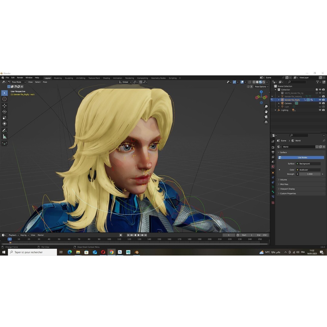 Invisible Woman 3D Model – Low Poly Rigged Character for Animation - View 14
