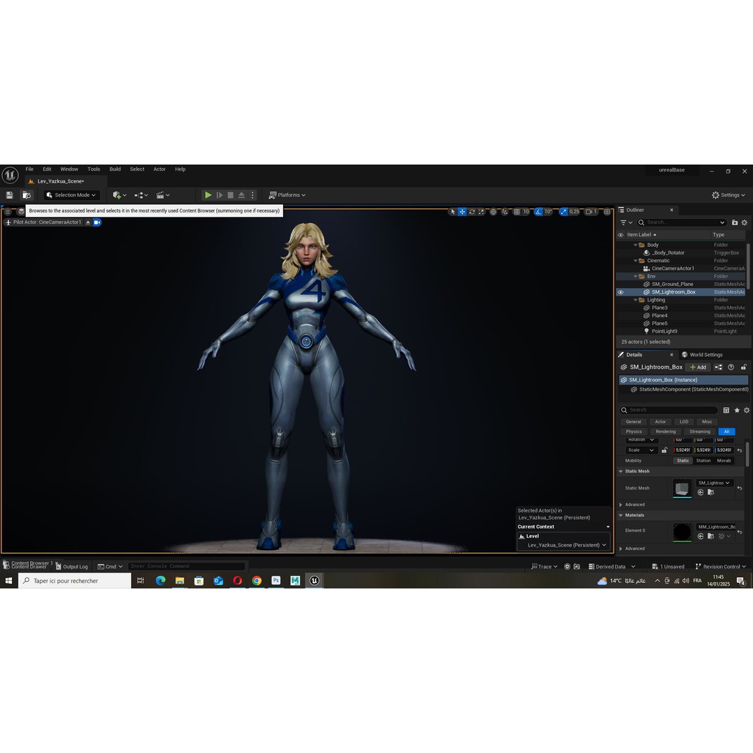 Invisible Woman 3D Model – Low Poly Rigged Character for Animation - View 17