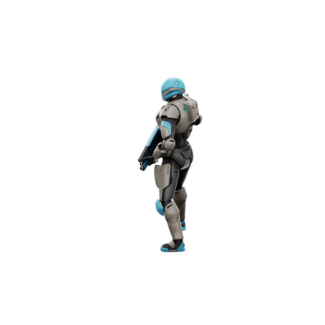 CYBORG SOL-90 3D Model – Rigged Sci-Fi Character for Unity & Unreal - View 10