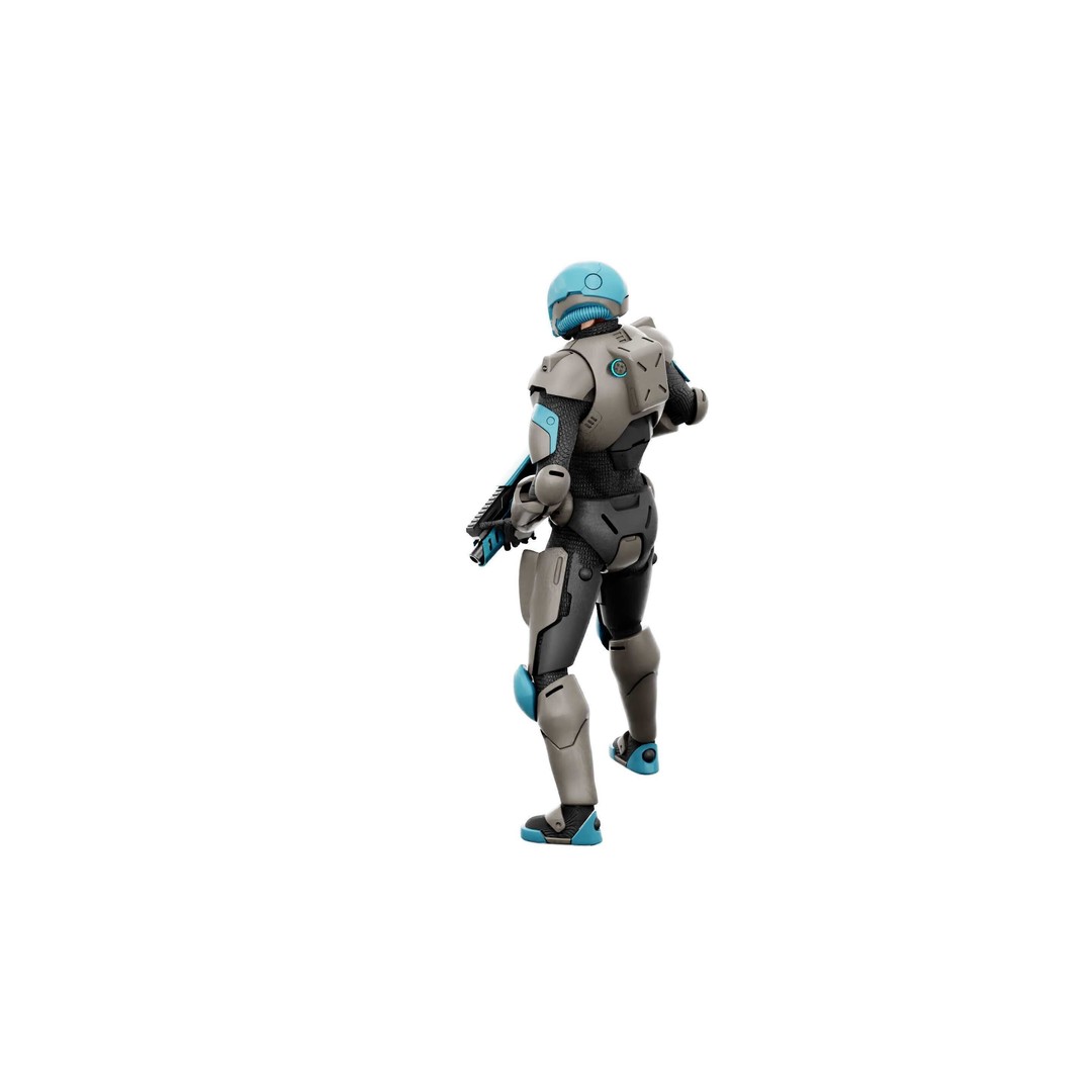 CYBORG SOL-90 3D Model – Rigged Sci-Fi Character for Unity & Unreal - View 11