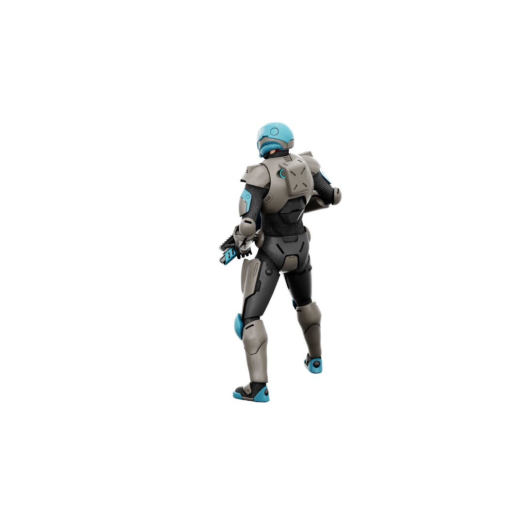 CYBORG SOL-90 3D Model – Rigged Sci-Fi Character for Unity & Unreal - View 12