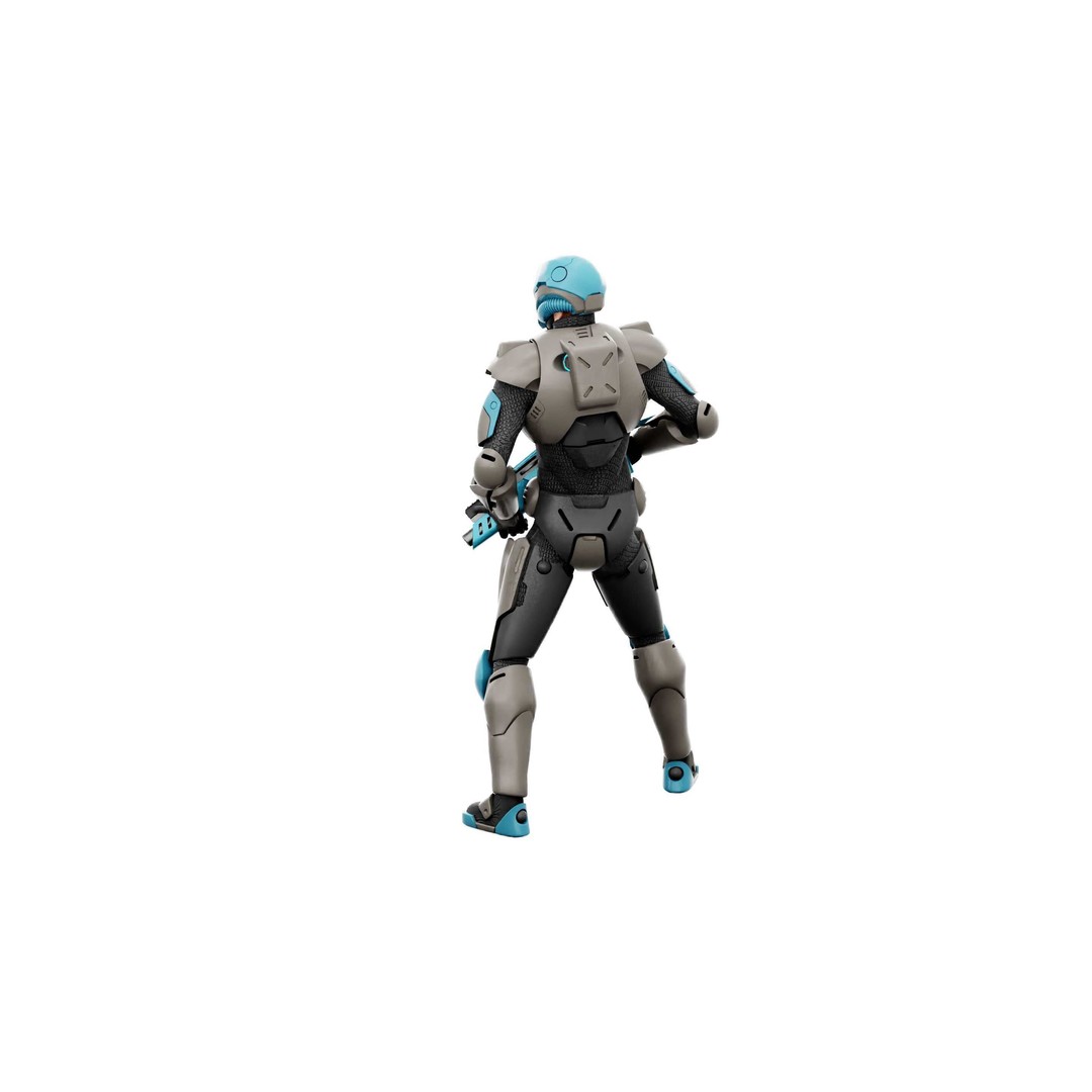 CYBORG SOL-90 3D Model – Rigged Sci-Fi Character for Unity & Unreal - View 13