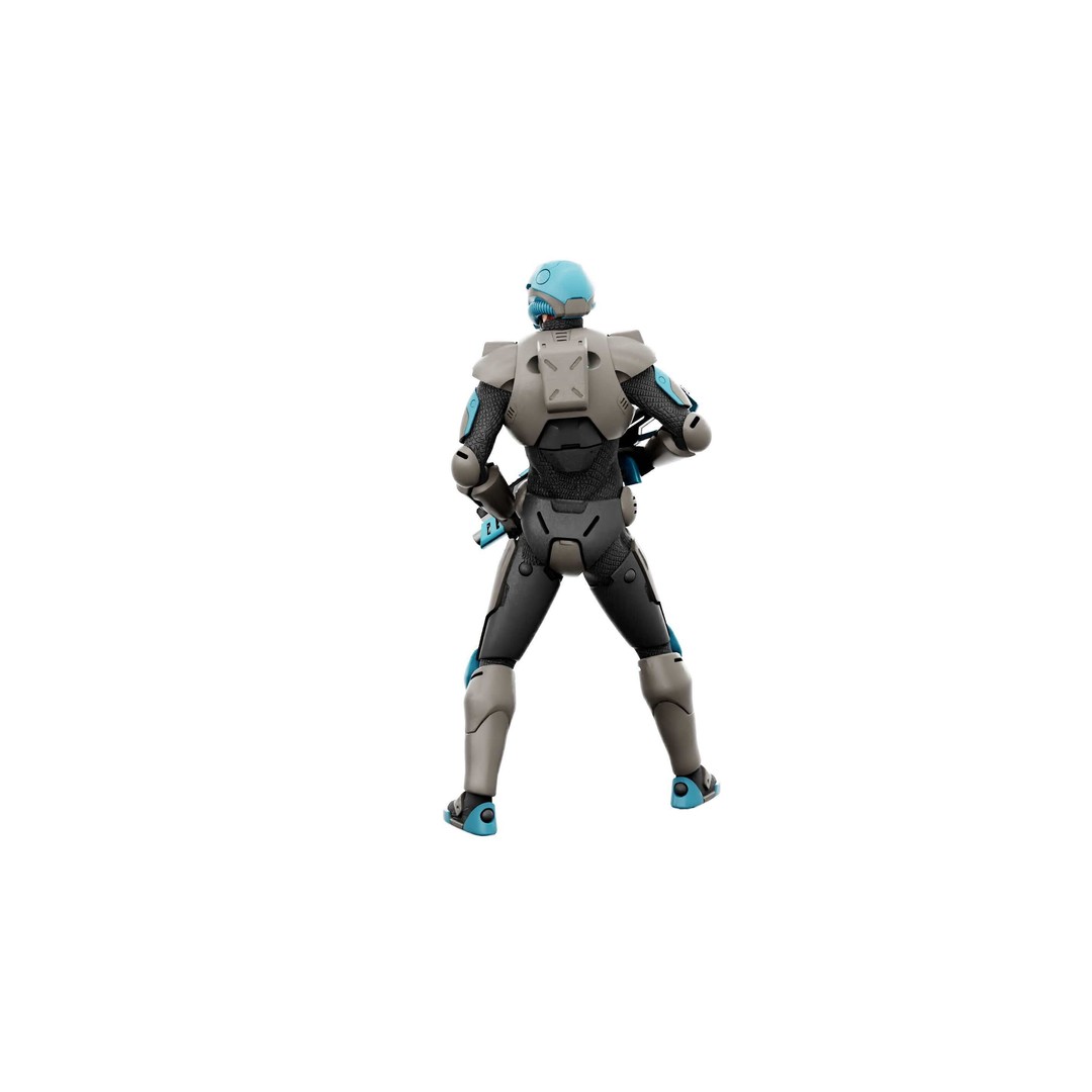 CYBORG SOL-90 3D Model – Rigged Sci-Fi Character for Unity & Unreal - View 14