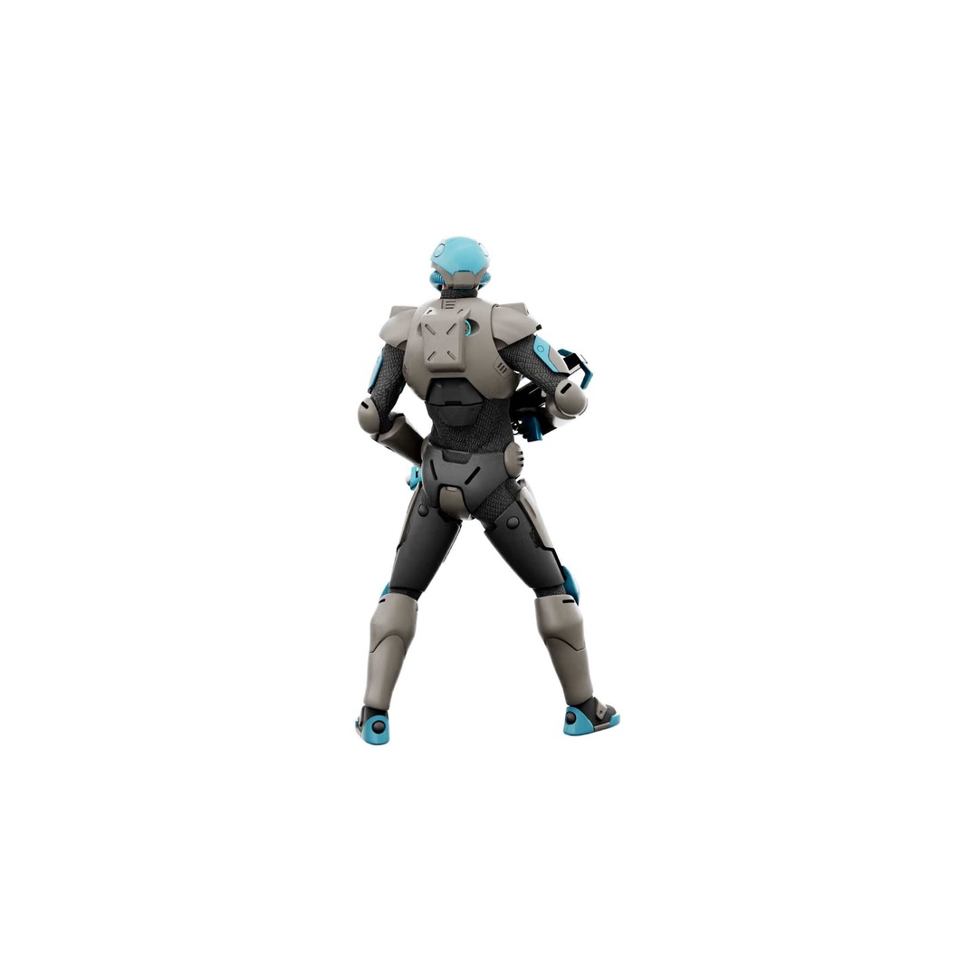 CYBORG SOL-90 3D Model – Rigged Sci-Fi Character for Unity & Unreal - View 15