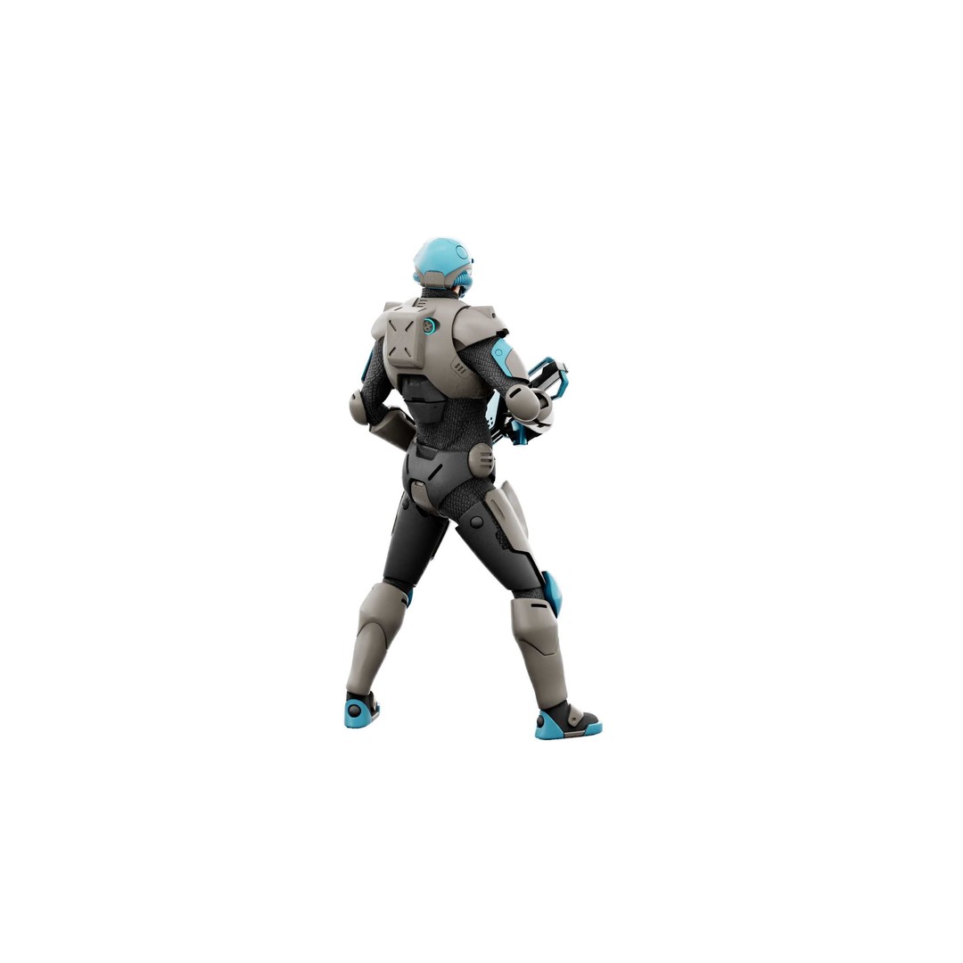 CYBORG SOL-90 3D Model – Rigged Sci-Fi Character for Unity & Unreal - View 16