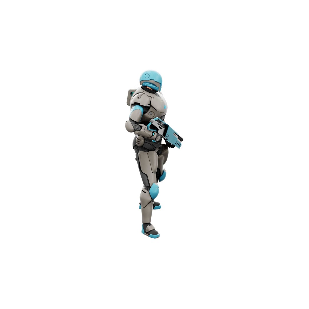 CYBORG SOL-90 3D Model – Rigged Sci-Fi Character for Unity & Unreal - View 20