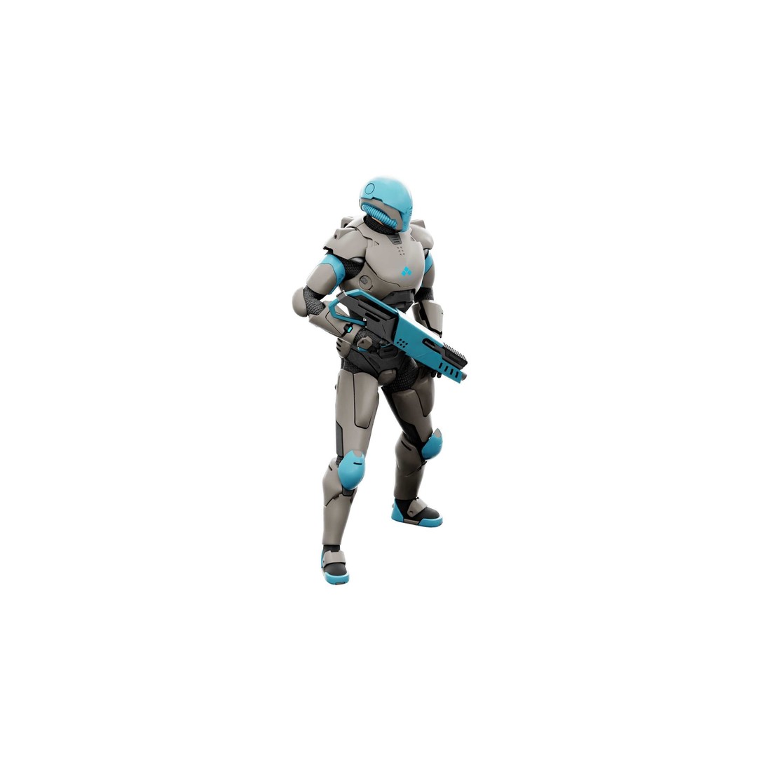 CYBORG SOL-90 3D Model – Rigged Sci-Fi Character for Unity & Unreal - View 21