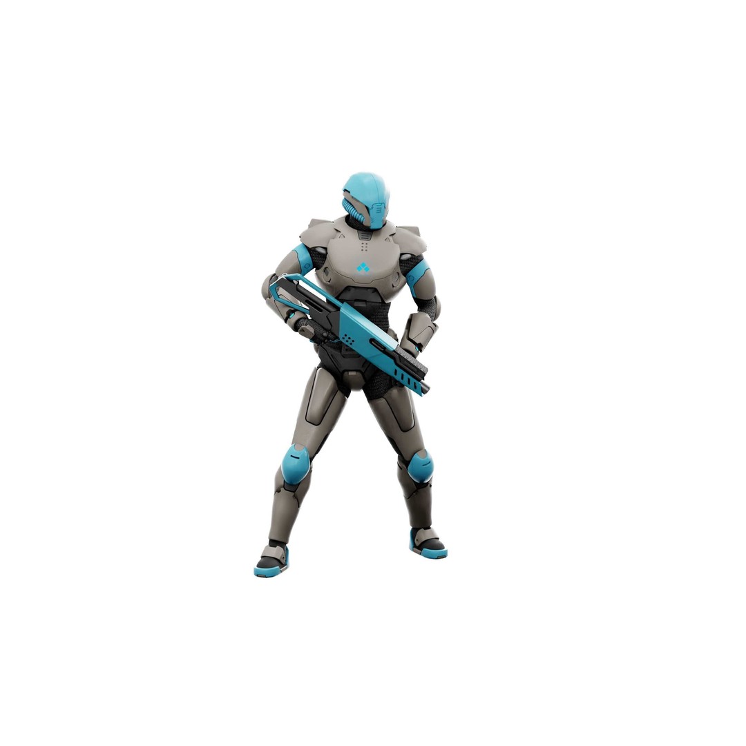 CYBORG SOL-90 3D Model – Rigged Sci-Fi Character for Unity & Unreal - View 23