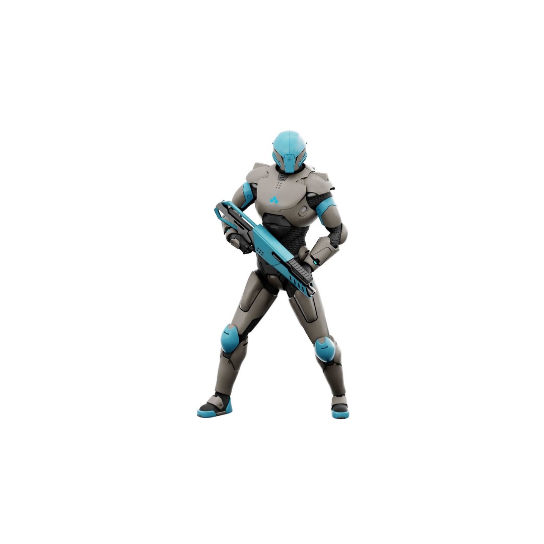 CYBORG SOL-90 3D Model – Rigged Sci-Fi Character for Unity & Unreal - View 24