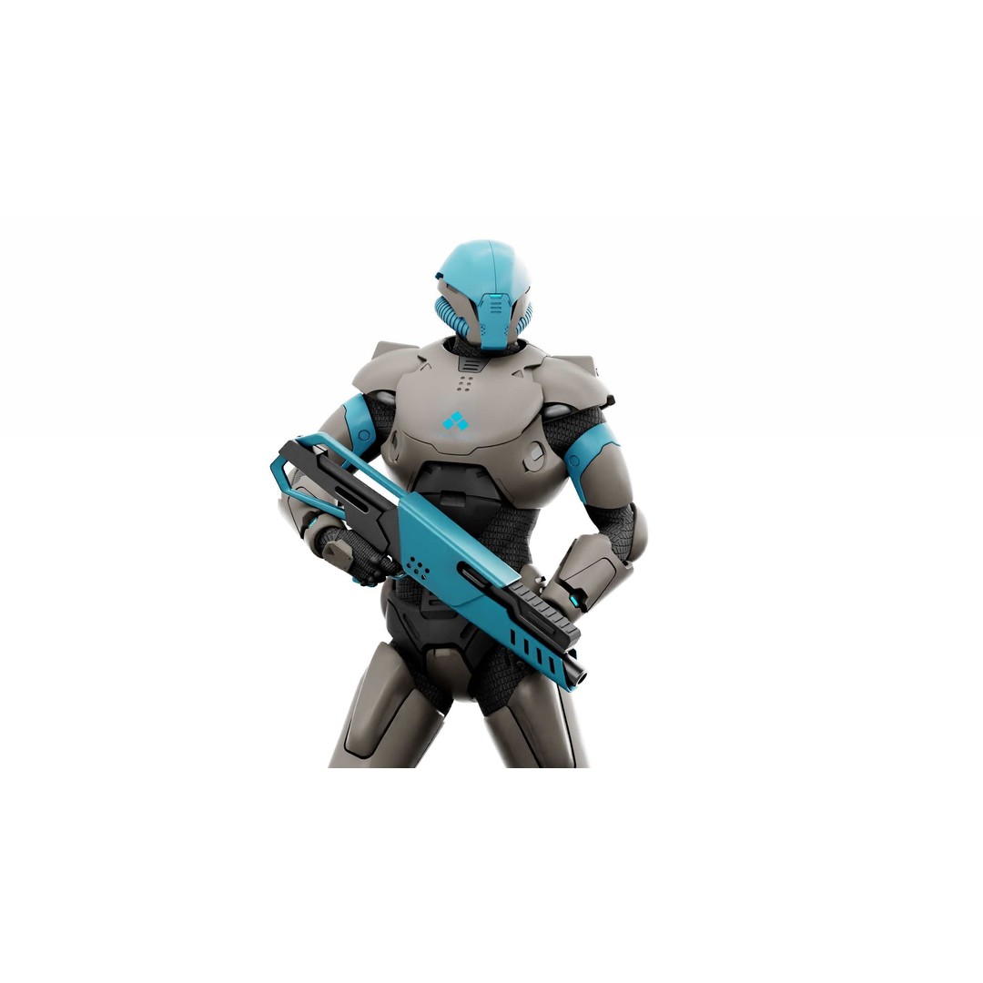 CYBORG SOL-90 3D Model – Rigged Sci-Fi Character for Unity & Unreal - View 3