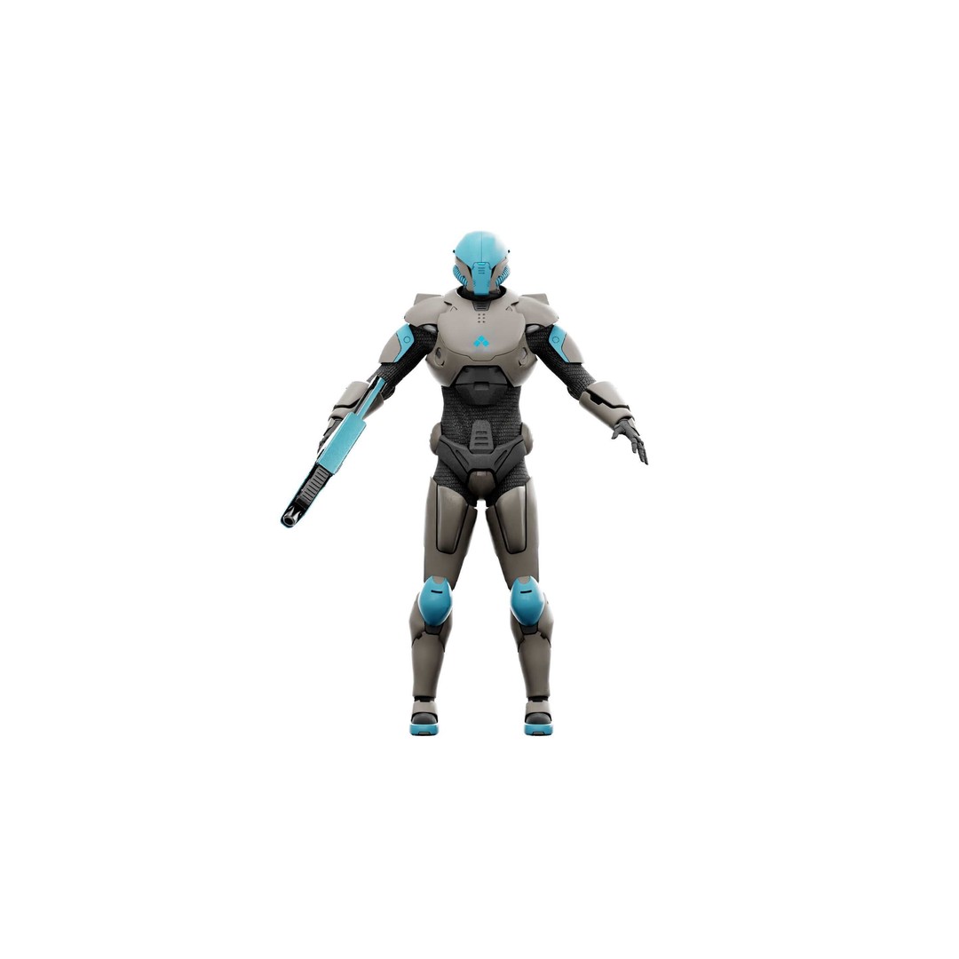 CYBORG SOL-90 3D Model – Rigged Sci-Fi Character for Unity & Unreal - View 31