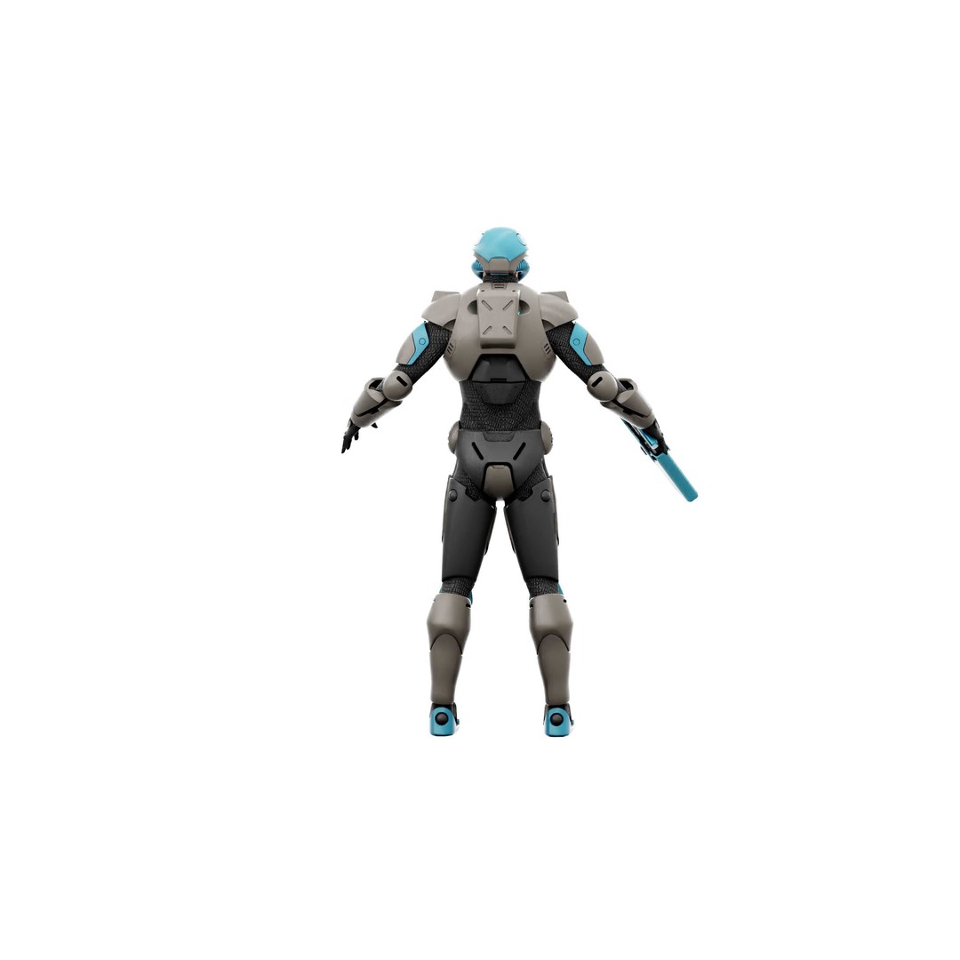 CYBORG SOL-90 3D Model – Rigged Sci-Fi Character for Unity & Unreal - View 32