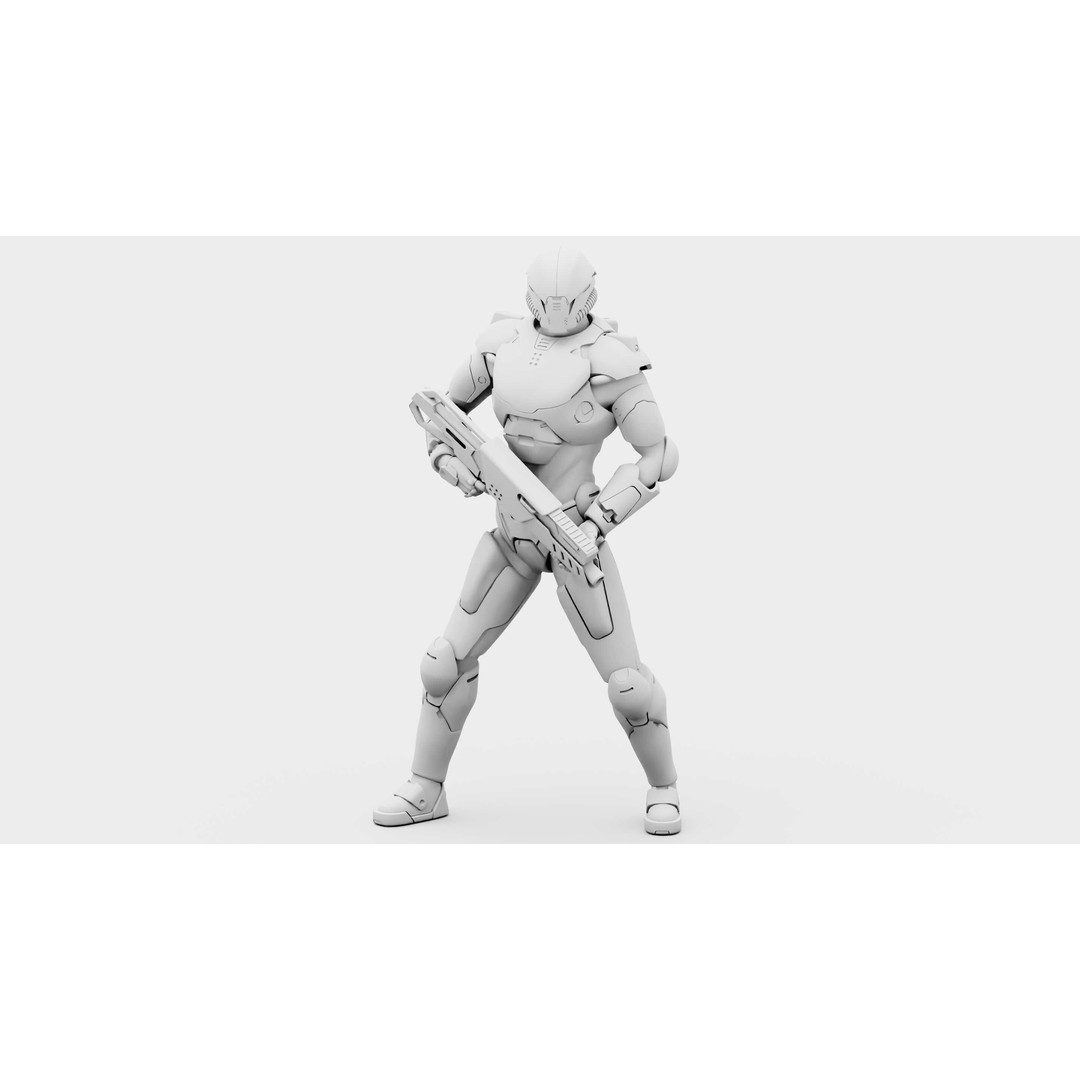 CYBORG SOL-90 3D Model – Rigged Sci-Fi Character for Unity & Unreal - View 33