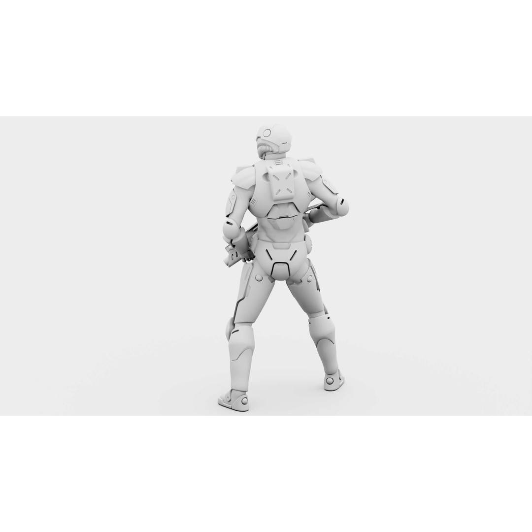 CYBORG SOL-90 3D Model – Rigged Sci-Fi Character for Unity & Unreal - View 34