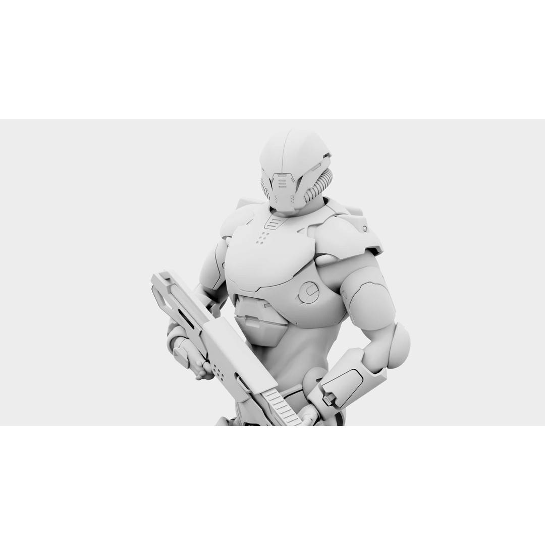CYBORG SOL-90 3D Model – Rigged Sci-Fi Character for Unity & Unreal - View 35
