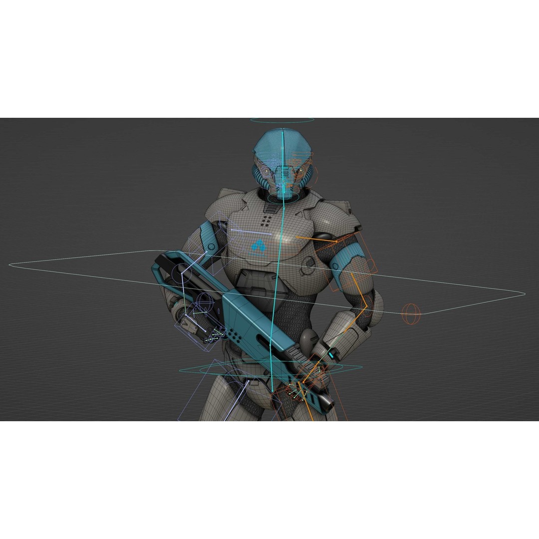 CYBORG SOL-90 3D Model – Rigged Sci-Fi Character for Unity & Unreal - View 39