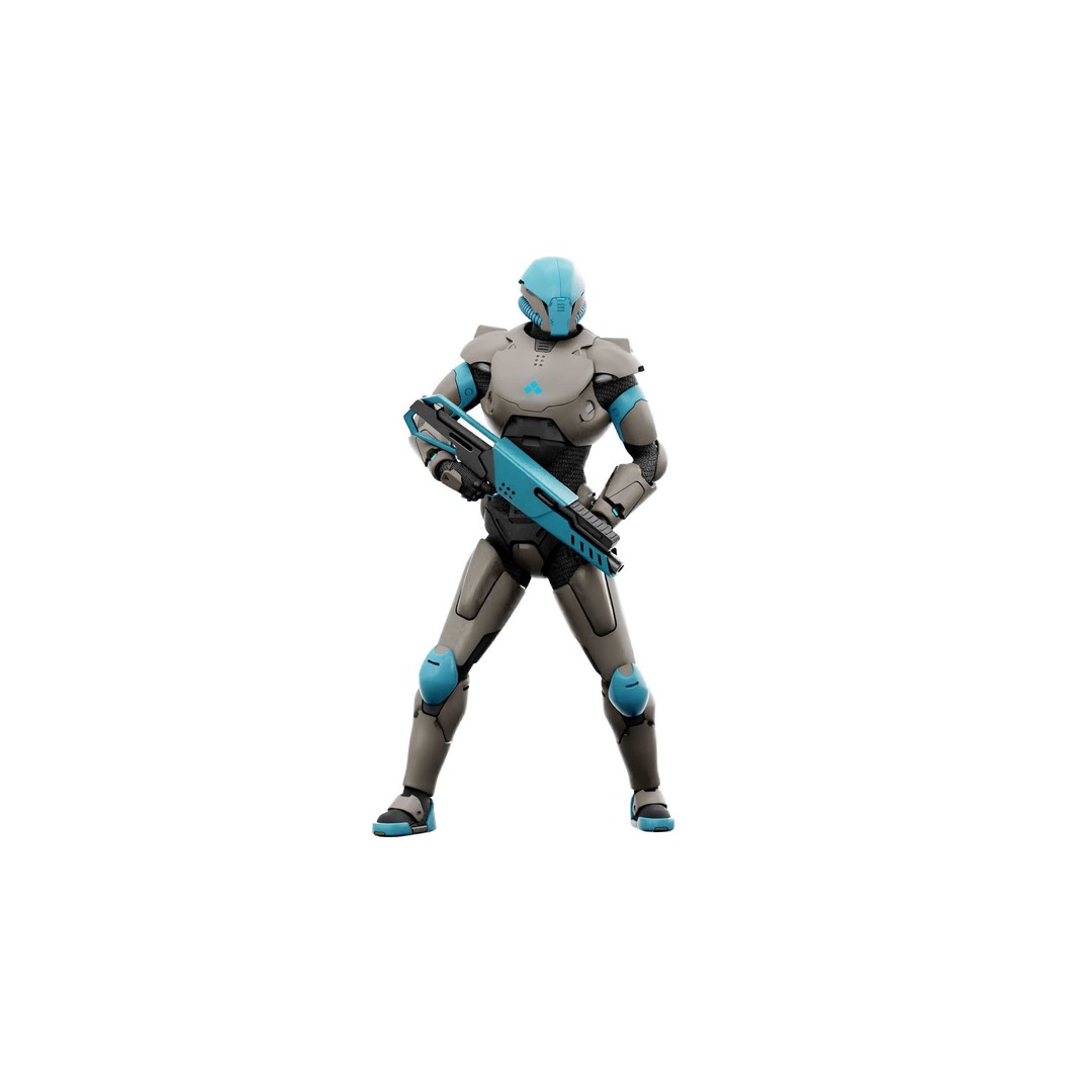 CYBORG SOL-90 3D Model – Rigged Sci-Fi Character for Unity & Unreal - View 4