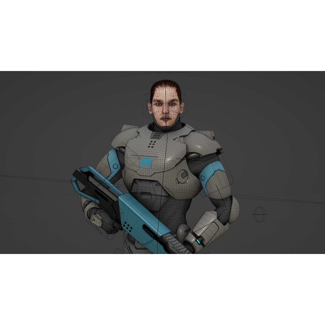 CYBORG SOL-90 3D Model – Rigged Sci-Fi Character for Unity & Unreal - View 40