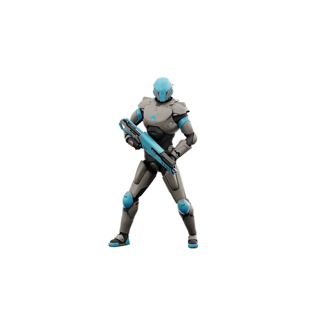 CYBORG SOL-90 3D Model – Rigged Sci-Fi Character for Unity & Unreal - View 5