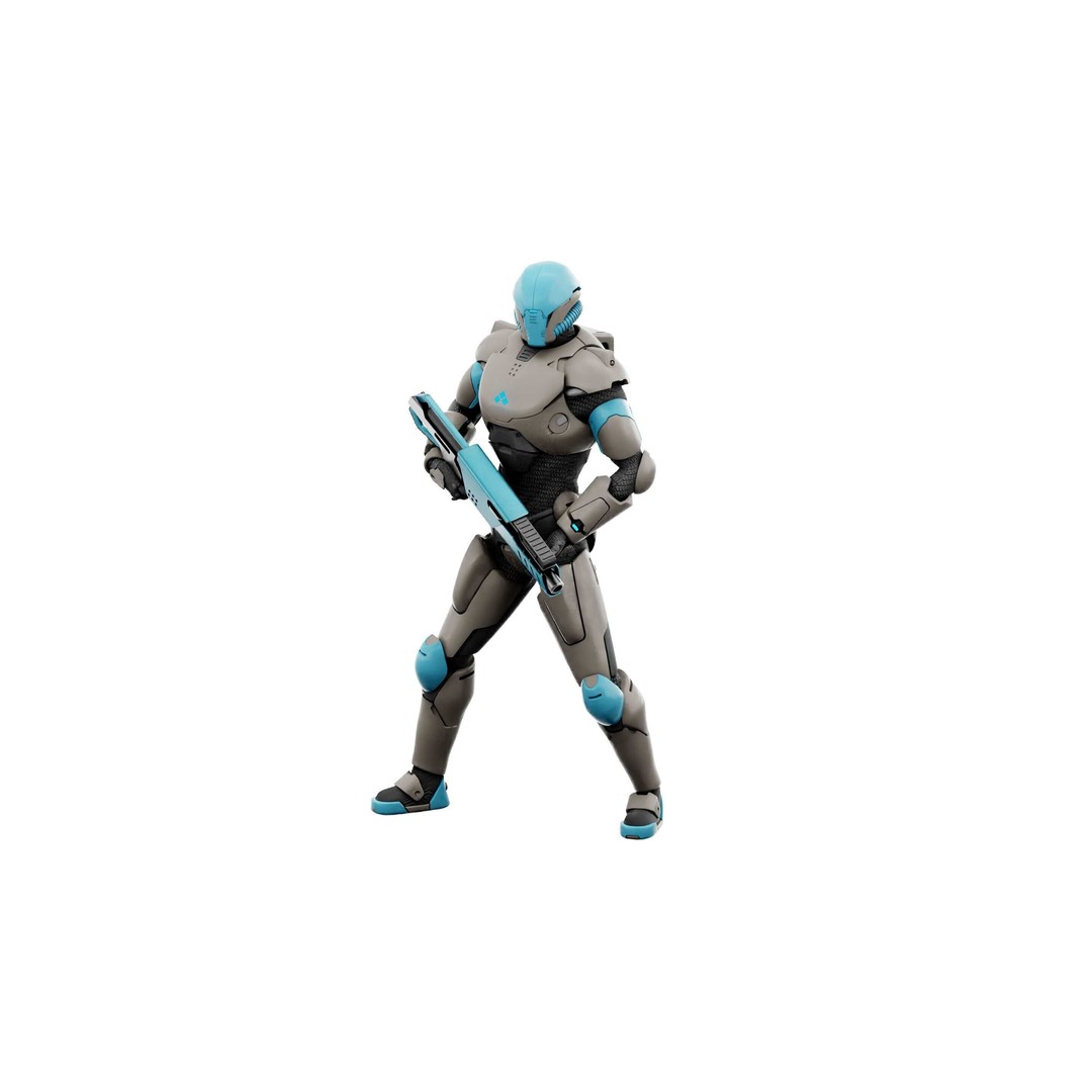 CYBORG SOL-90 3D Model – Rigged Sci-Fi Character for Unity & Unreal - View 6