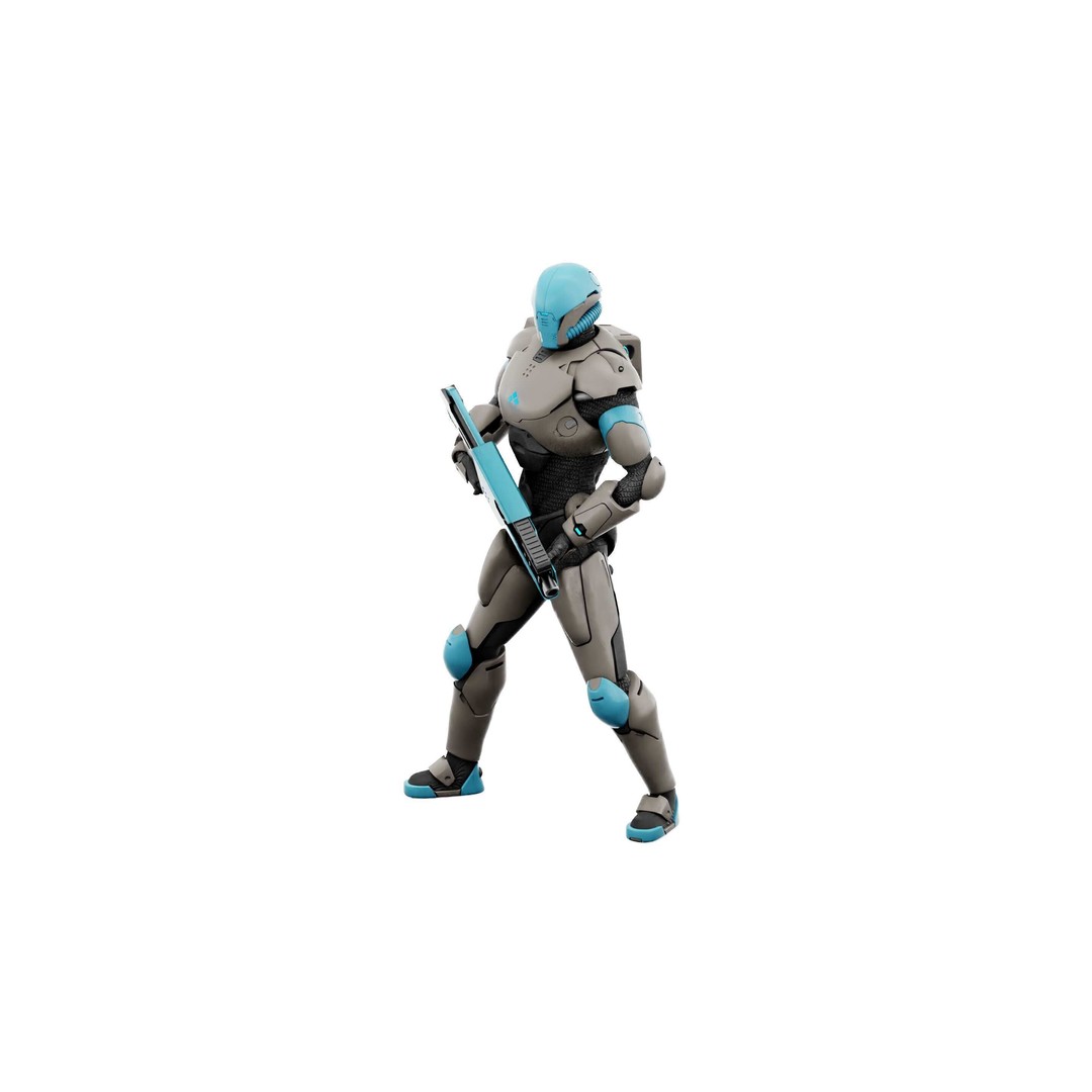 CYBORG SOL-90 3D Model – Rigged Sci-Fi Character for Unity & Unreal - View 7