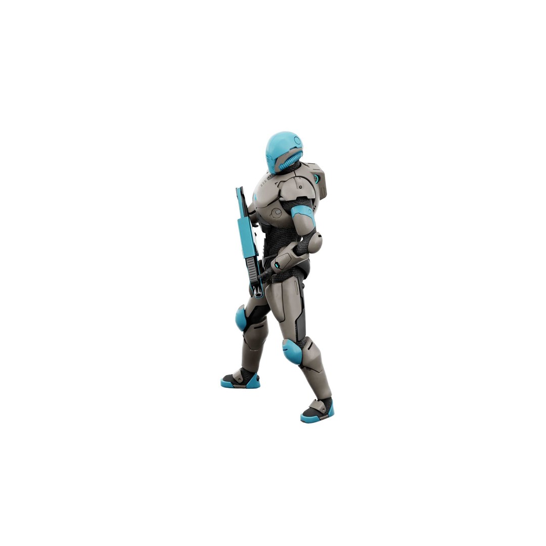 CYBORG SOL-90 3D Model – Rigged Sci-Fi Character for Unity & Unreal - View 8