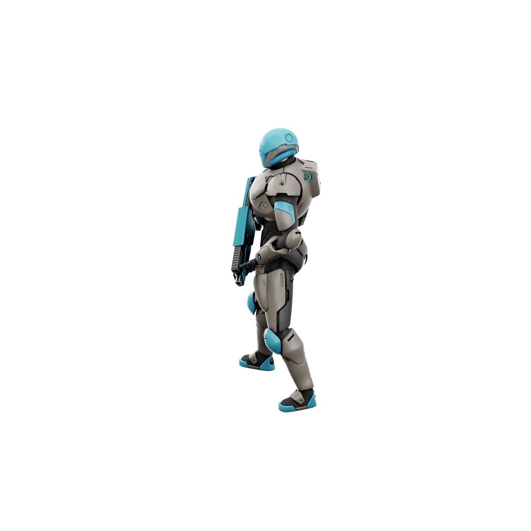 CYBORG SOL-90 3D Model – Rigged Sci-Fi Character for Unity & Unreal - View 9