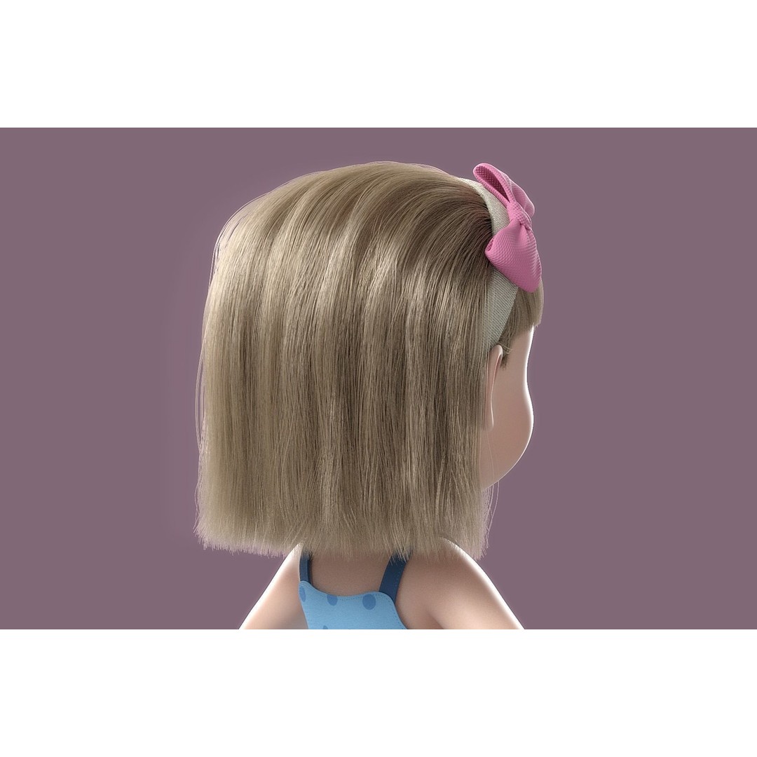 Cartoon Girl 3D Model – High Poly Character, FBX, Ready to Rig - View 11