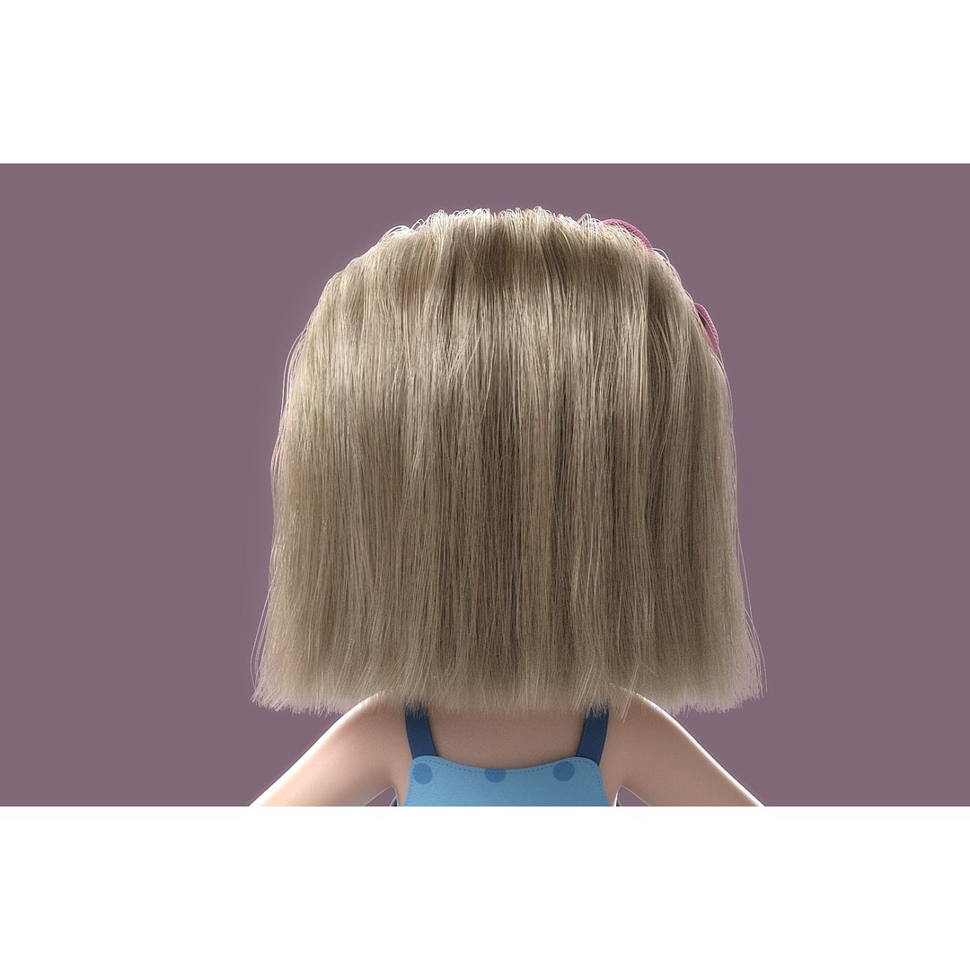 Cartoon Girl 3D Model – High Poly Character, FBX, Ready to Rig - View 12