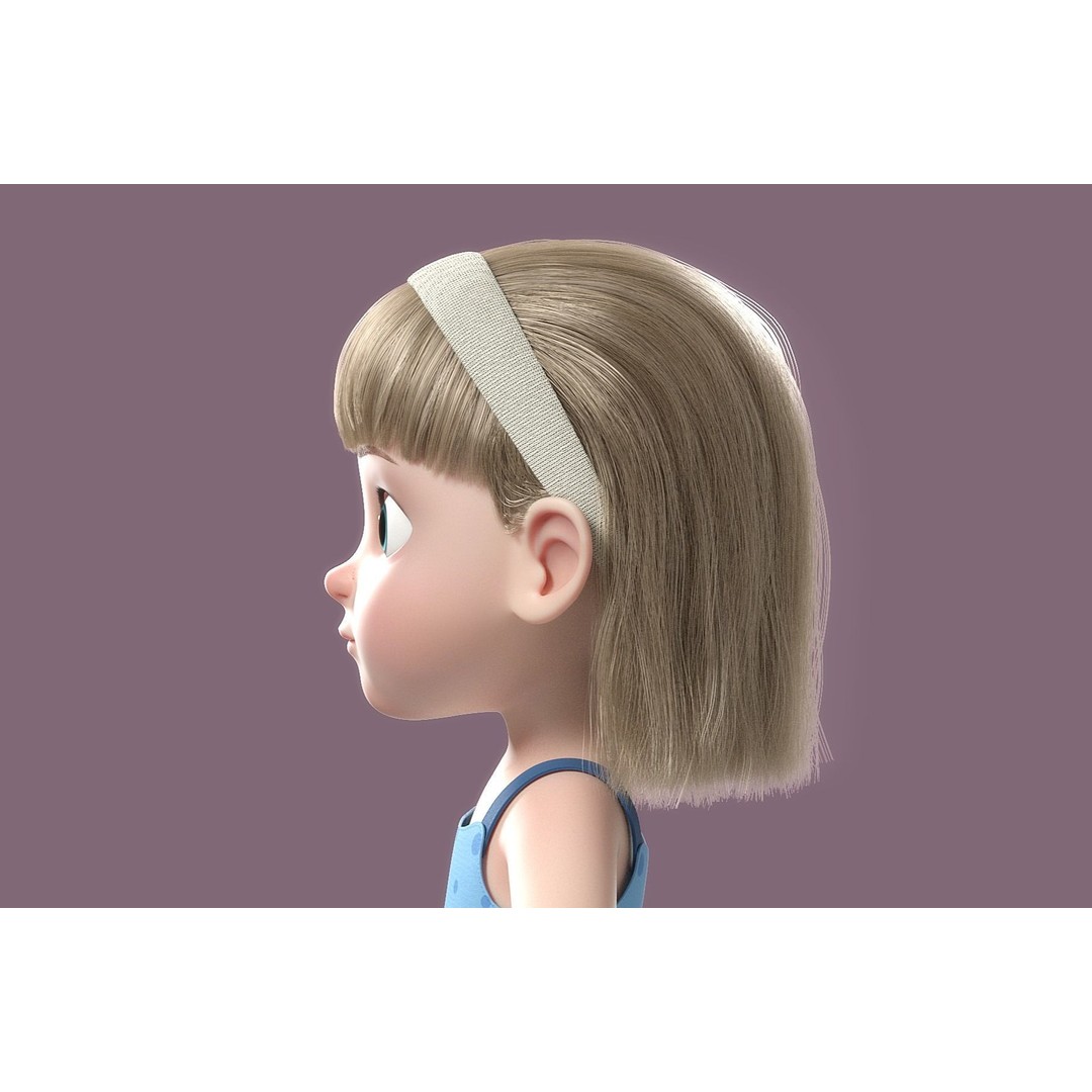 Cartoon Girl 3D Model – High Poly Character, FBX, Ready to Rig - View 14