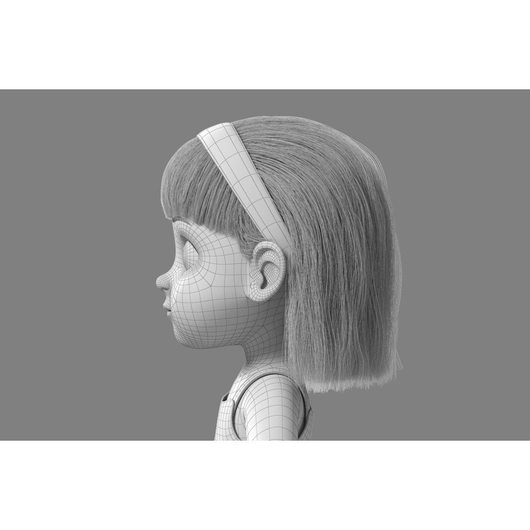 Cartoon Girl 3D Model – High Poly Character, FBX, Ready to Rig - View 28