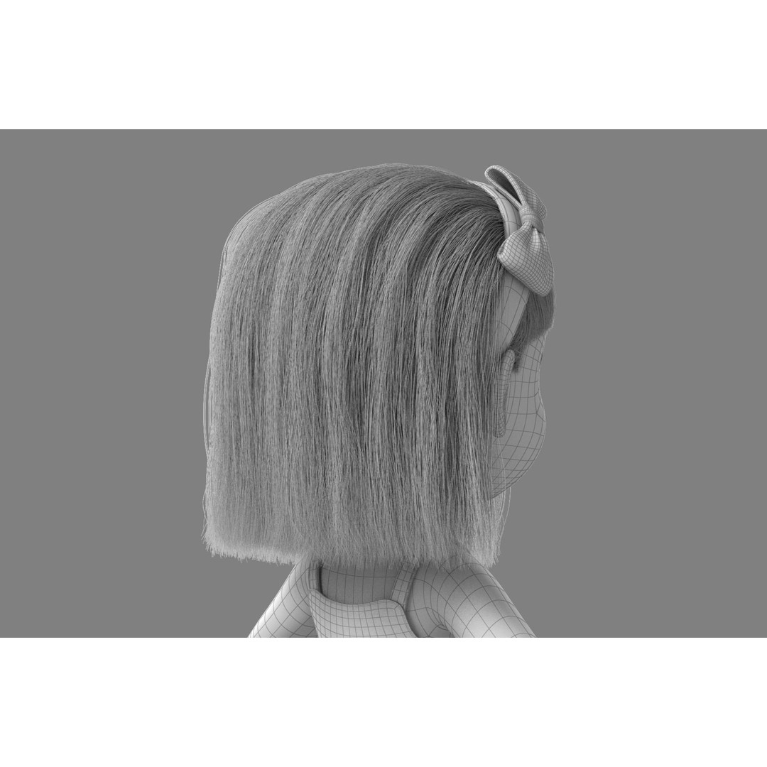 Cartoon Girl 3D Model – High Poly Character, FBX, Ready to Rig - View 30