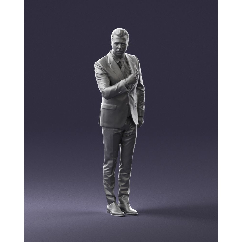 Business Man 3D Model – High Detail Corporate Character, FBX - View 3