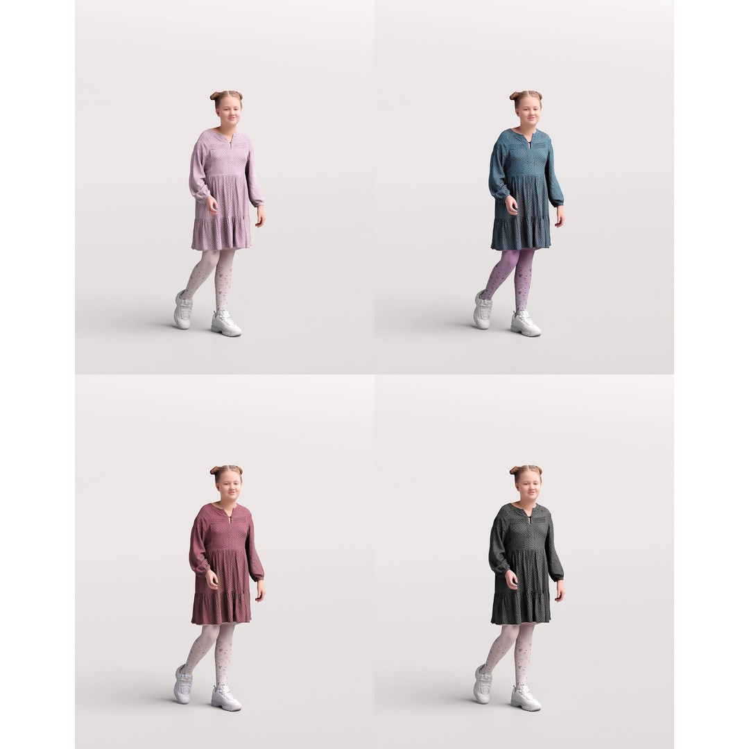 Garden Leisure 3D Model – Realistic Posed Character Collection, FBX/OBJ - View 19