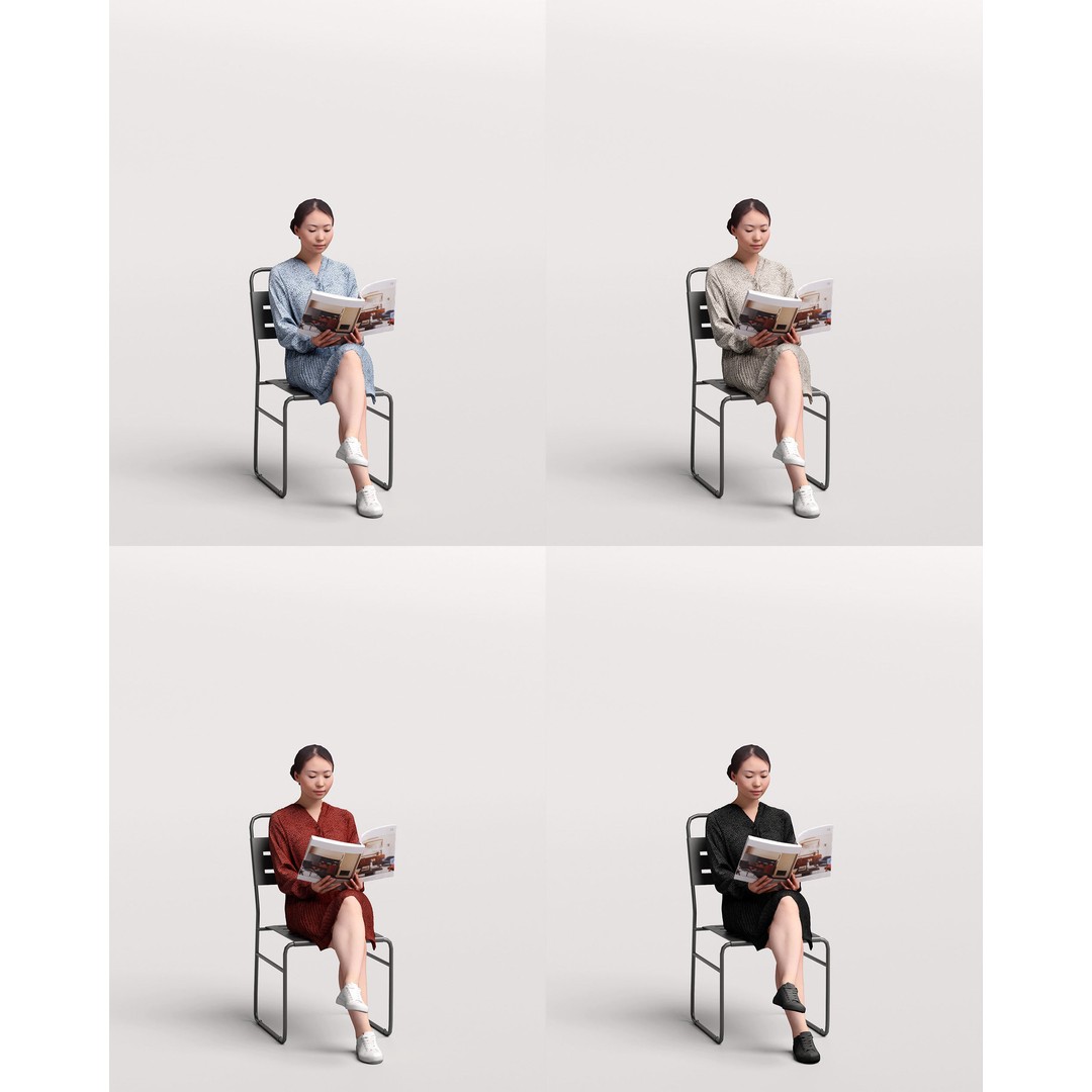 Garden Leisure 3D Model – Realistic Posed Character Collection, FBX/OBJ - View 21