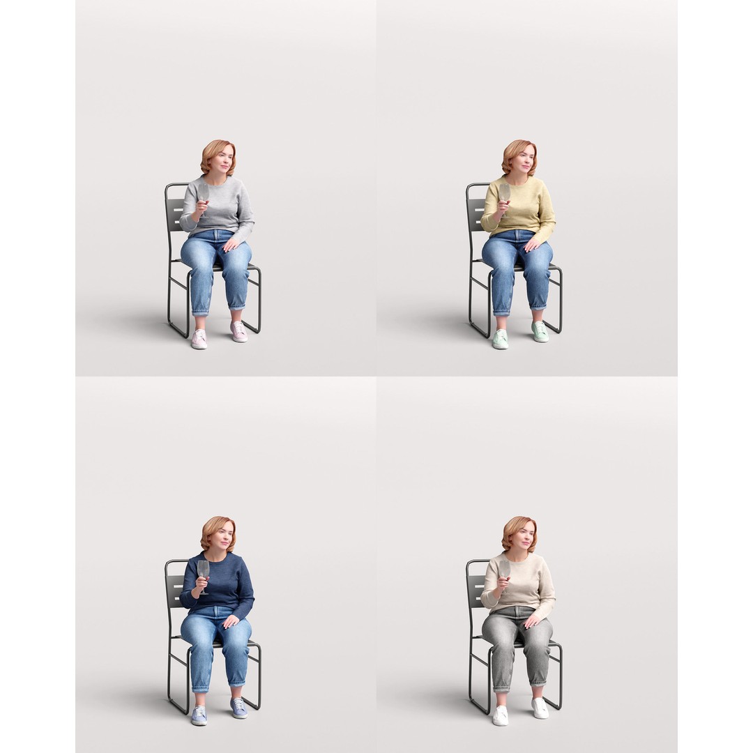 Garden Leisure 3D Model – Realistic Posed Character Collection, FBX/OBJ - View 23