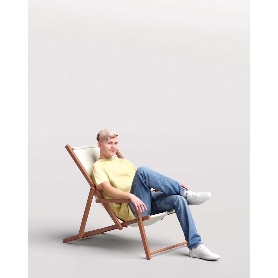 Garden Leisure 3D Model – Realistic Posed Character Collection, FBX/OBJ - View 3