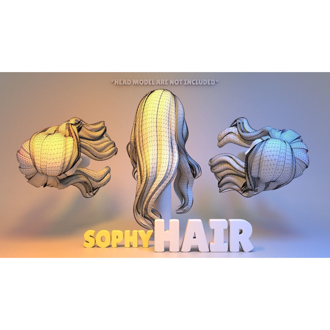 Sophy Hair 3D Model – High Poly Hairstyle with PBR Textures, Blender - View 5