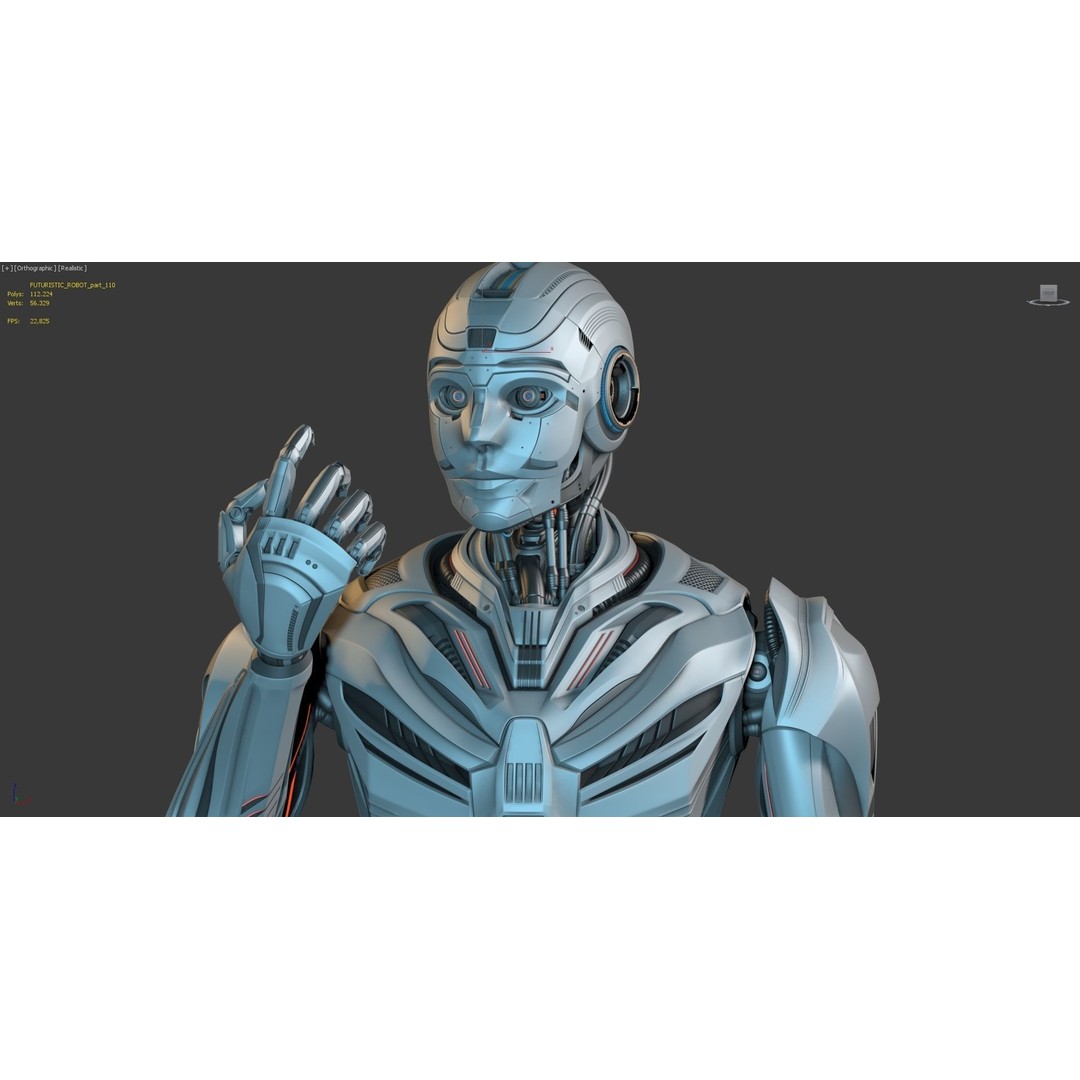 Futuristic Robot Man 3D Model – Rigged Sci-Fi Character, FBX
