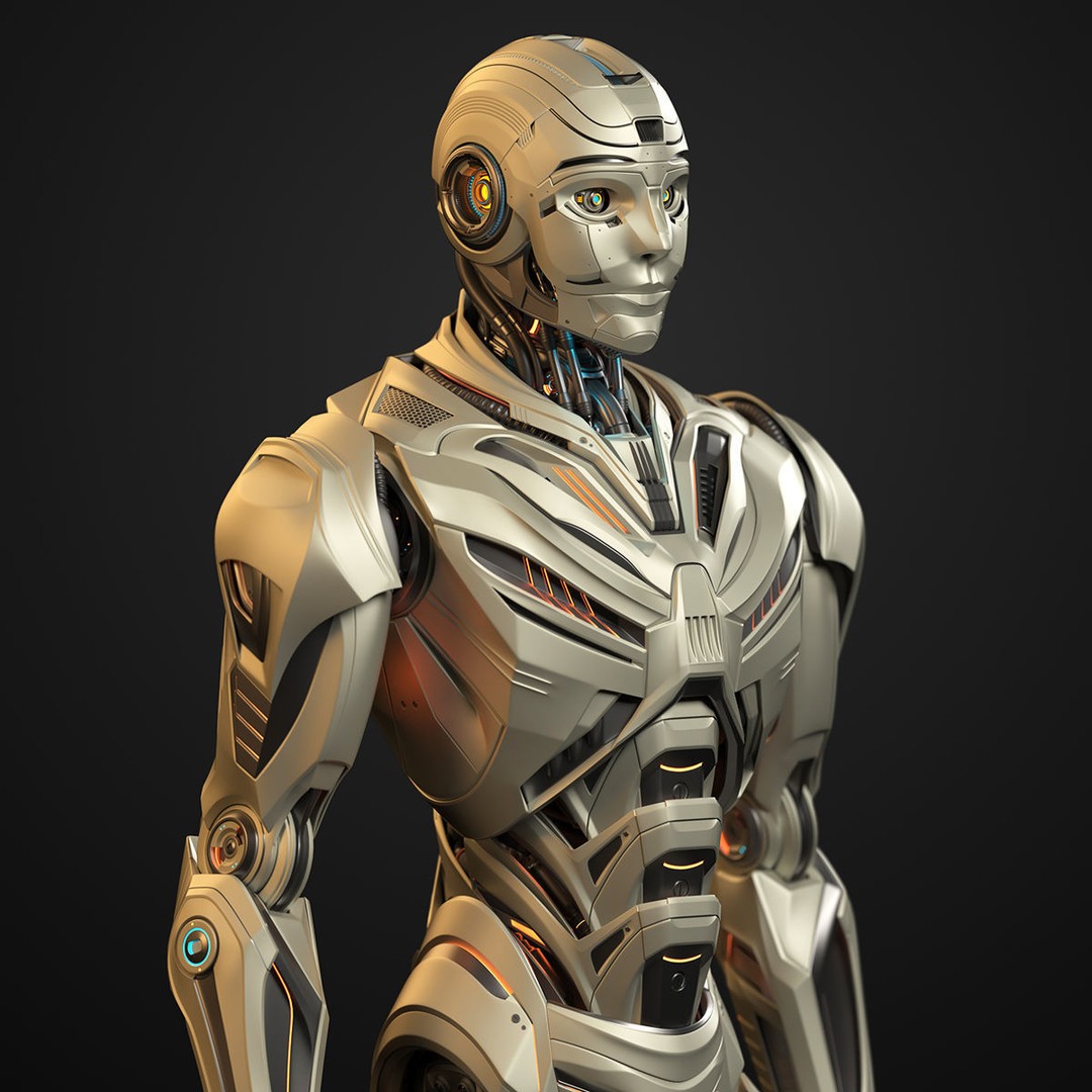Futuristic Robot Man 3D Model – Rigged Sci-Fi Character, FBX - View 12