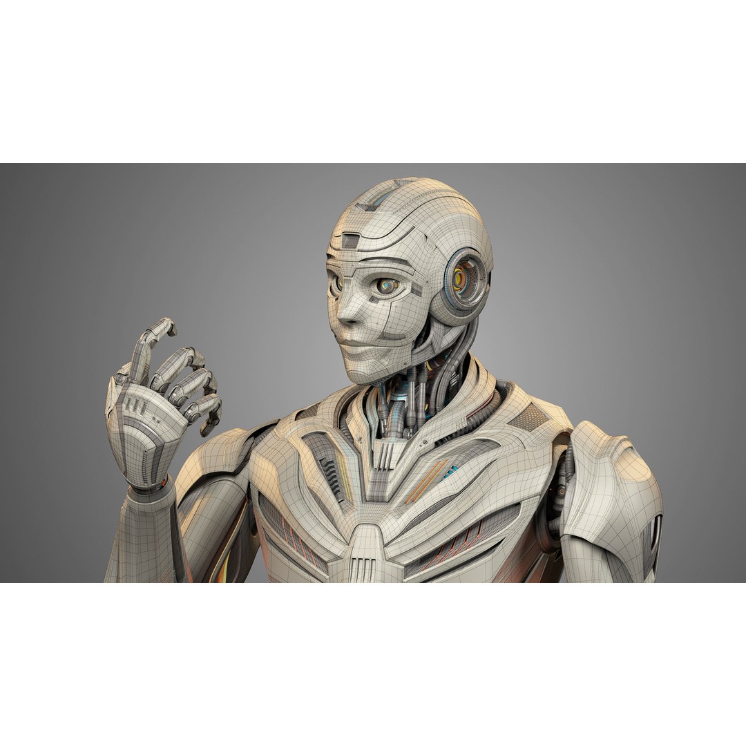 Futuristic Robot Man 3D Model – Rigged Sci-Fi Character, FBX - View 14
