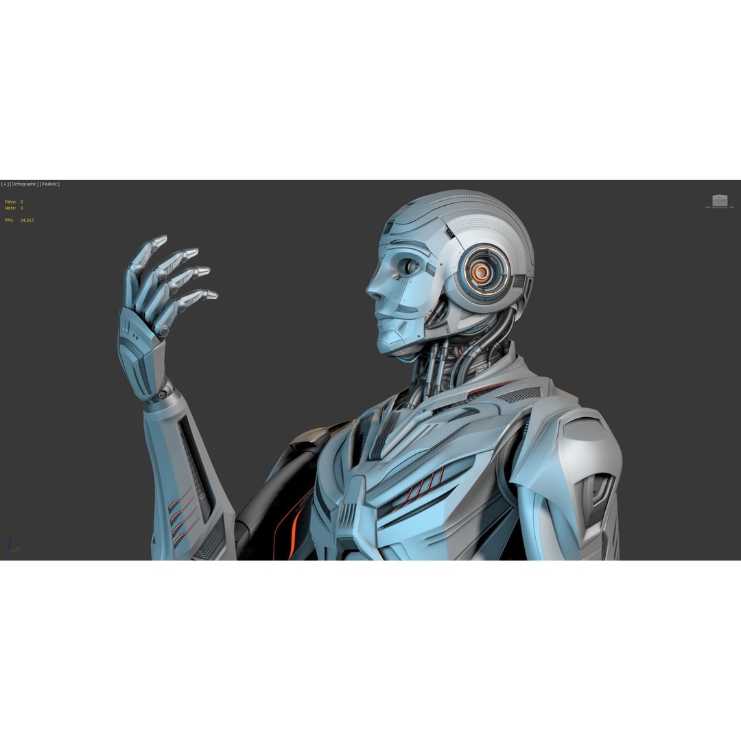 Futuristic Robot Man 3D Model – Rigged Sci-Fi Character, FBX - View 16