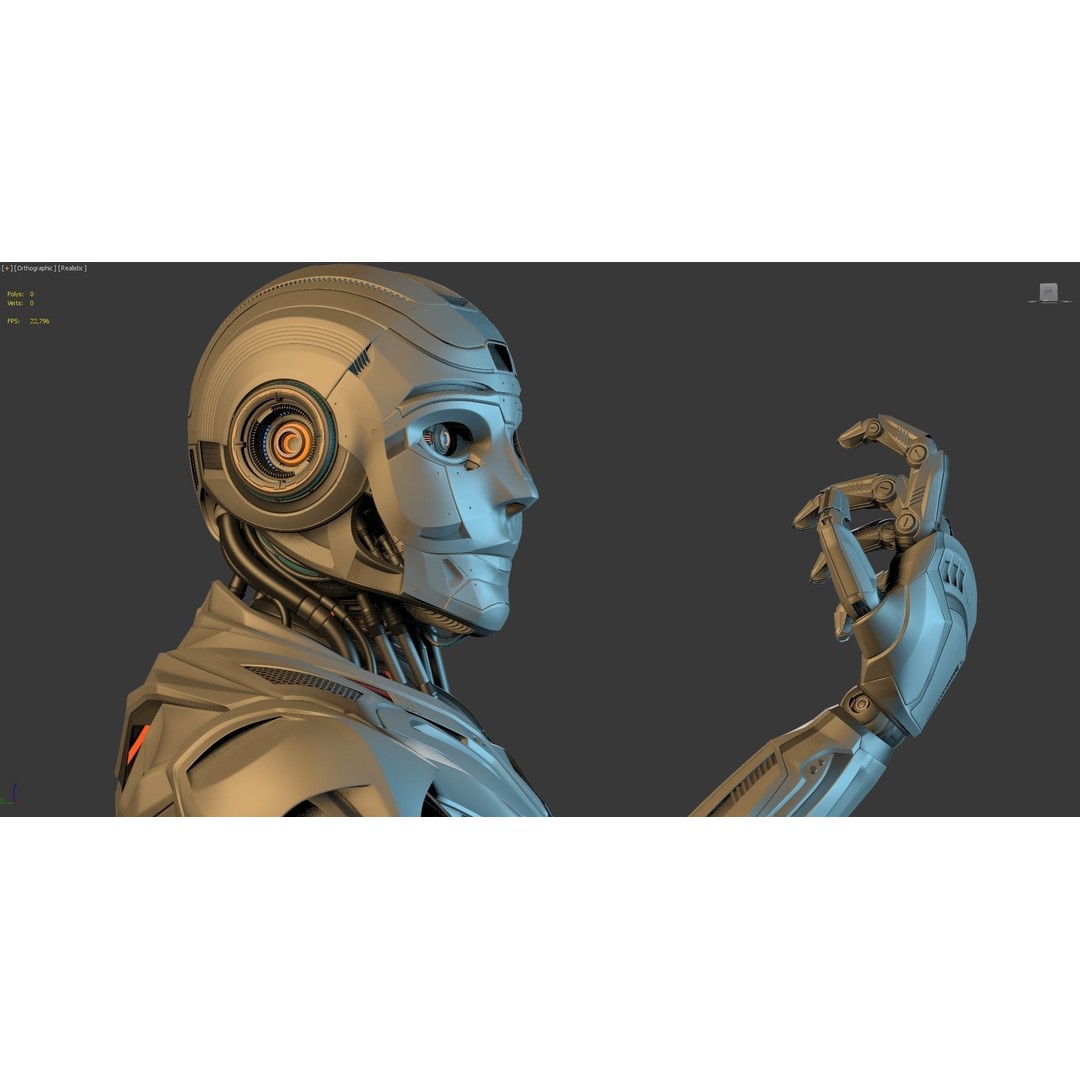 Futuristic Robot Man 3D Model – Rigged Sci-Fi Character, FBX - View 22