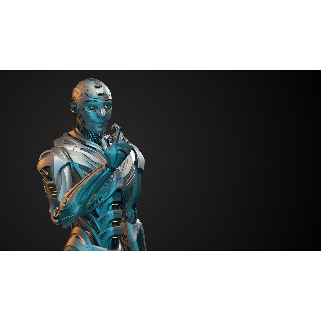 Futuristic Robot Man 3D Model – Rigged Sci-Fi Character, FBX - View 3