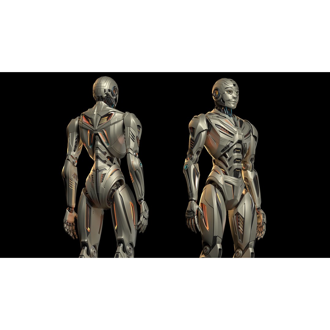 Futuristic Robot Man 3D Model – Rigged Sci-Fi Character, FBX - View 6