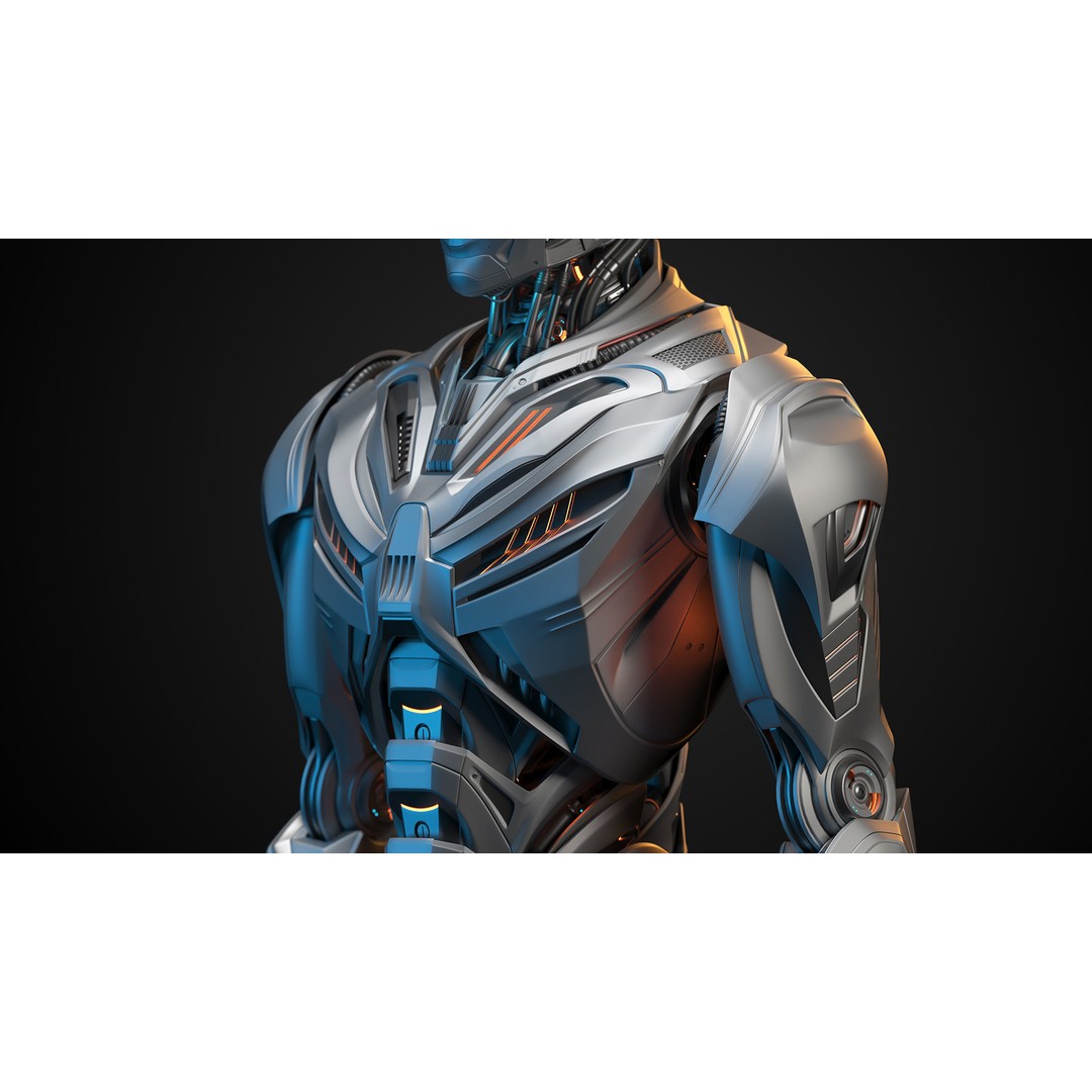 Futuristic Robot Man 3D Model – Rigged Sci-Fi Character, FBX - View 8